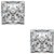 PeenZone 92.5 Silver White Square Cubic Zirconia Ear Tops For Women  Girls