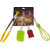 ZEVORA Silicone Kitchen Set 4 Piece Cooking Tool And Gadget Set Baking Whisk Brush Spatula D-01 Multi-color
