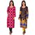 Nakoda Creation Pack of 2 Women's Rayon Unstitched Multicolor Printed Kurti Fabric(Fabric only for Top)