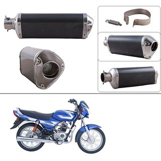 Buy AutoStark Triangle Carbon Finish Silencer Muffler Exhaust Silver for Bajaj CT100 Online 2709 from ShopClues
