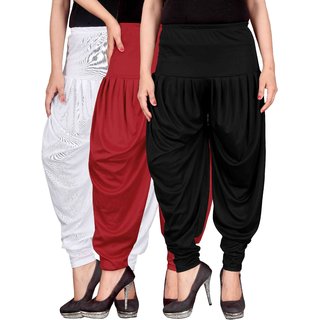Culture the Dignity White,Red,Black Lycra Dhoti Pants