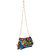 Blue With Flower Ethnic Clutch