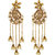 Meia Brown Austrian Stone Gold Plated Kan Chain Earrings -AAA2222