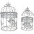 ZEVORA Home Decorative Designer Bird Cage (Set of 2) With Hanging - White