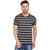 Vimal-Jonney Black Striped Round Neck Tshirt For Men