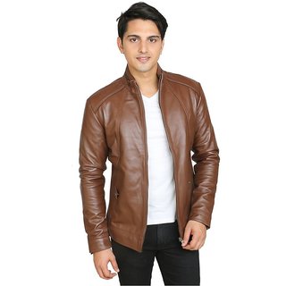 Buy OBANI Men's Leather Jacket TJ17 Online @ ₹7400 from ShopClues