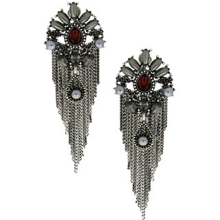 Grey colour sales long earrings