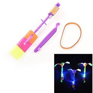 Large LED Light Slingshot Elastic Arrow Rocket Helicopter Flying Toy Party Fun Gift (Pack of 5)