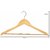 DailyEssentialz Premium Quality Pack of 3 Solid Wood Hanger with Trouser Hooks for Hanging Suit, Heavy Coat, Dresses