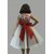 Queens island Red Printed sequin Body Bling with Silver Party Dress with Flower Baby Girls Sleeveless Frocks