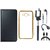 Lenovo K5 Leather Finish Cover with Free Silicon Back Cover, Selfie Stick, Earphones, OTG Cable and USB Cable
