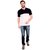 Tim Robbins Men's Half Sleeves Cotton Blend Striped Polo Neck T Shirt (Multi Coloured)
