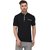 Vivid Bharti Men's Black Half Sleeve Solid Mandarin Collar Tshirt