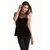 Aashish Garments - Black Sleeveless Net Peplum Velvet Women's Top