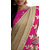 Trilok Fashion Beige-Pink Georgette Lace Work Saree With Floral Design Embroiderd  Blouse