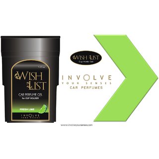 WISHLIST (Fresh Lime) Gel Car Perfumes For Cup Holder From Involve Your Senses