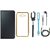 Oppo Neo 7  Premium Leather Finish Flip Cover with Free Silicon Back Cover, Selfie Stick, Earphones, USB LED Light and AUX Cable
