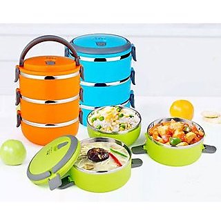 O 3 Layer Lunch Box Stainless Steel Tiffin Hot Box Vaccum ...