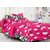 Nakoda Creation 140 TC Polycotton Double Bedsheet with 2 Pillow Covers - Floral, Pink