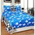 Nakoda Creation 140 TC Polycotton Double Bedsheet with 2 Pillow Covers - Floral, Blue