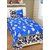Nakoda Creation 3D Economy 140 TC Polycotton Single Bedsheet with Pillow Cover - Modern, Blue