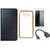 Moto E3 Power Leather Finish Cover with Free Silicon Back Cover, Tempered Glass and OTG Cable