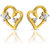 Meia Gold Plated White Alloy Studs For Women