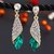 Meia Gold Plated Green Alloy Dangle Earrings For Women