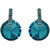 Meia Rhodium Plated Blue Alloy Studs For Women