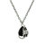 Meia Rhodium Plated Black Alloy Pendant Set With Chain For Women
