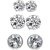 Meia Rhodium Plated White Alloy Studs For Women 