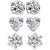 Meia Rhodium Plated White Alloy Studs For Women 