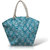 Blue Printed Jute Handbag for Women