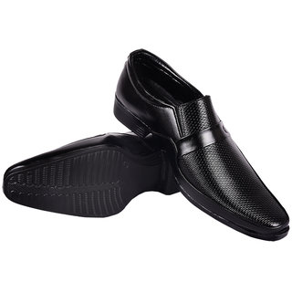 BB LAA Black Slip on Men's Formal Shoes 