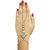 JewelMaze Gold Plated Glass Stone Chain Hand Harness-FAJ0157