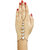 JewelMaze Gold Plated White Glass Stone Chain Hand Harness-FAJ0159