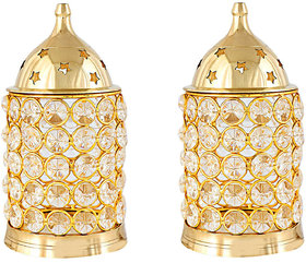 Decorate India Large Brass Akhand Diya With Diamond Nag Deep Diya 6 inch set