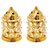 Decorate India Gold Platted small crystal Akhand Diya (10 cm x 7 cm x 7 cm) Set 2