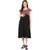 Mine4nine Women's Dress Black Polka print square neckline dress