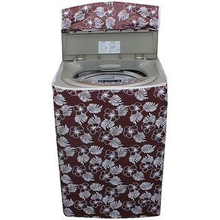 Dream Care Floral Brown  Colored waterproof and dustproof washing machine cover for LG T7208TDDLZ 6.2Kg Fully-Automatic Top Loading Washing Machine