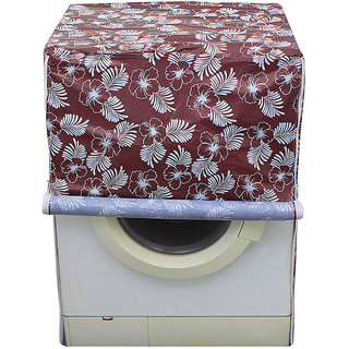Dream Care Floral Brown  Colored waterproof and dustproof washing machine cover for IFB Senorita Aqua VX 6.5Kg Fully-Automatic Front Loading Washing Machine