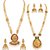 Asmitta Delightly Long Haram Gold plated Opera Style Laxmi Design Set of 2 Necklace Set For Women
