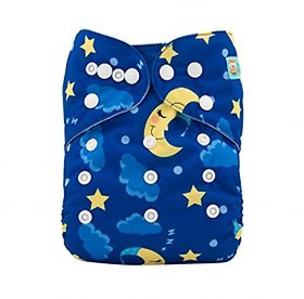 Tinytots Bamboo All In One Reusable Washable One Size Cloth Diaper -Stars