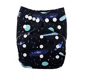 Tinytots Bamboo All In One Reusable Washable One Size Cloth Diaper - Galaxy