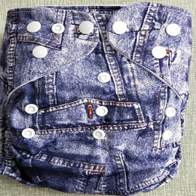 Tinytots Reusable  Nappy washable Chemical free leak free Pocket Cloth Cover Diaper - jeans