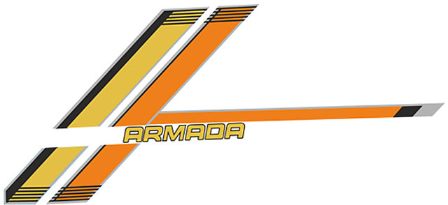 Buy Orange Gold Graphics Decals for Mahindra Armada Old Online