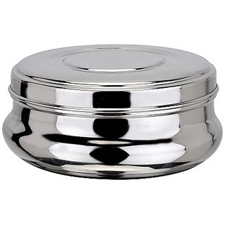 Stainless Steel Dabba And Casserole Set Of 2pcs(DIWALI DHAMAKA)