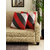 PORTIERE DIAGONAL STRIPE CUSHION COVER, Chenille (Red, SET OF 5) (16X16) INCHES.