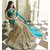 Sargam Fashion Embroidered Light Blue And Beige Georgette Traditional PartyWear Saree. - SRMBBLUECORD