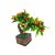 Adaspo Bent Bonsai Artificial Plant With Wooden Pot ( 21X21X9 CM ) (Orange)